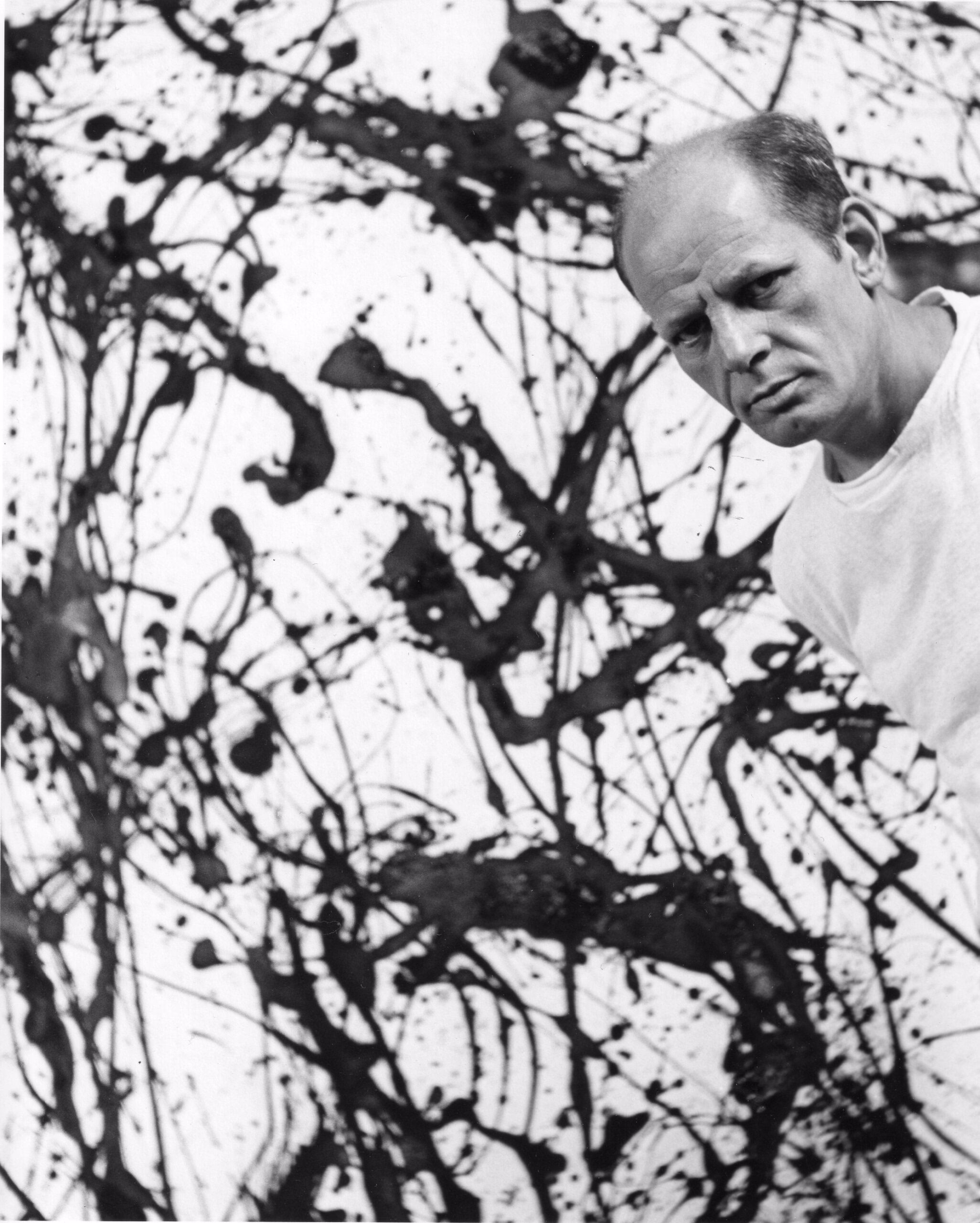 Jackson Pollock in his studio, 1950.